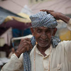 Man Tying Turban