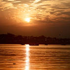 Boats on the Ganga at Dusk