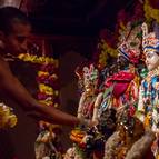 Kirtanananda Dasa Decorating the Deities