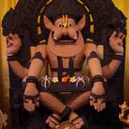 Yoga-Narasimha Covered in Sandalwood Paste