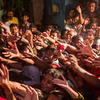 Eager Guests Trying to Get the Mercy from Radha-Madhava