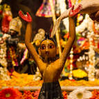 Mahaprabhu being bathed.